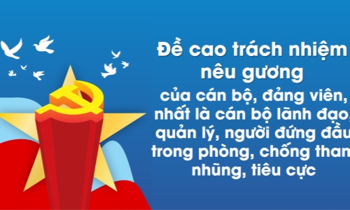 Đề cao trách nhiệm nêu gương của cán bộ, đảng viên, nhất là cán bộ lãnh đạo, quản lý, người đứng đầu trong phòng, chống tham nhũng, tiêu cực